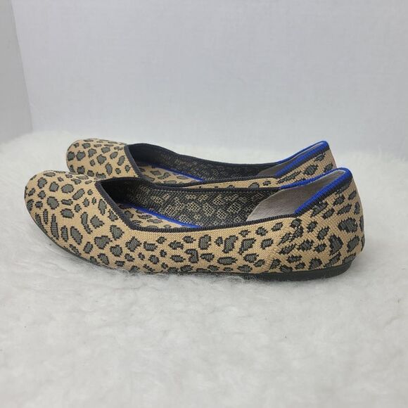 Rothy's The Flat Leopard Animal Print Knit Fabric Slip On Womens Shoes Size 8 - Picture 3 of 9